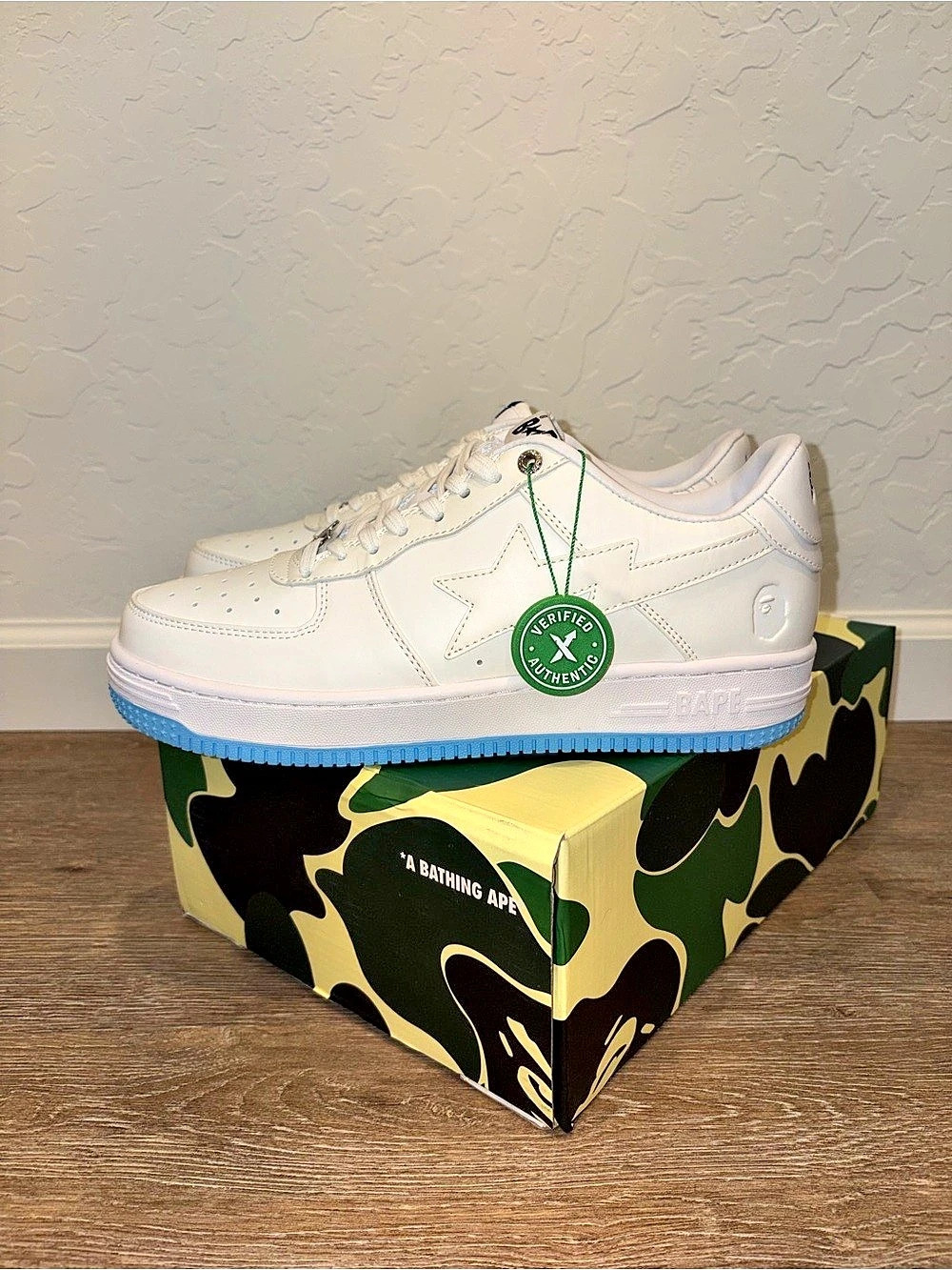 A Bathing Ape BAPE STA Low Sneakers White & Blue US